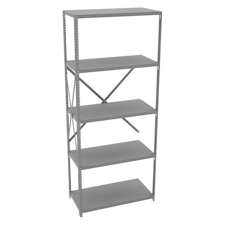 Tennsco Metal Shelving, 18"D x 36"W x 87"H, 5 Shelves, Carbon Steel QOH5-3618AB