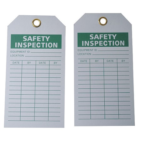 Zoro Select Tag, Safety, Polyester, 5 3/4 in H x 3 in W, White, Rectangle, 100 PK 8CMR1