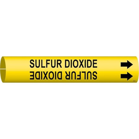 Brady Pipe Marker, Sulfur Dioxide, Yel, 4 to 6 In 4135-D