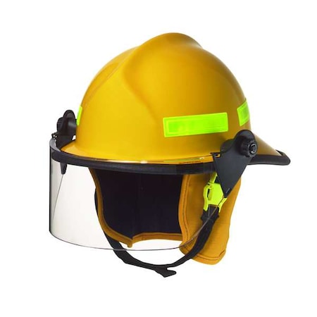 Cairns Fire Helmet, Fiberglass, Ratchet, Yellow, Fits Hat Size 6-3/8 to 8-3/8 , Modern 660CFSY