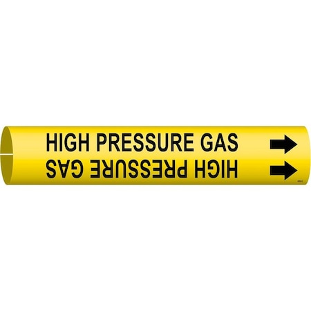 Brady Pipe Mrkr, High Pressure Gas, 2-1/2to3-7/8 4193-C