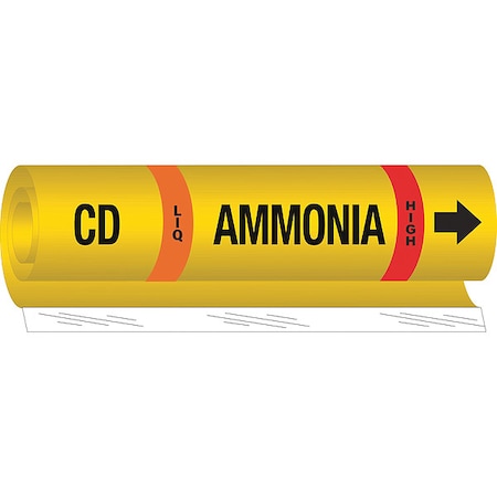 Brady Ammonia Pipe Marker, CD, 2 to 8In 57981