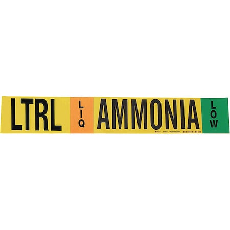 Brady Ammonia Pipe Marker, LTRL, 3 to 5In 90414