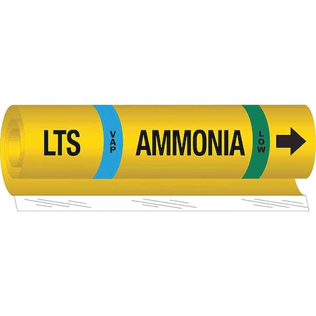 BRADY Ammonia Pipe Marker, LTS, 2 to 8In 57996