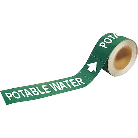 BRADY Pipe Marker, Potable Water, 2 In.H 73917