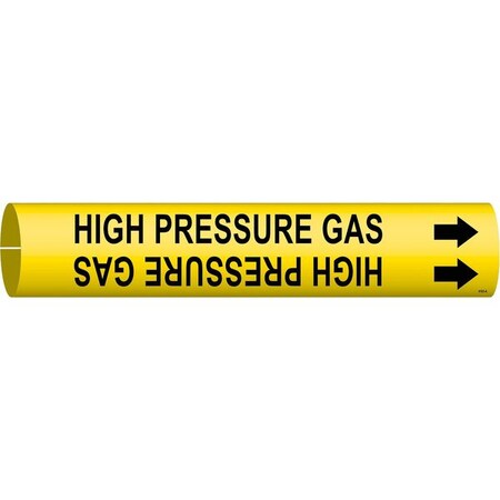 Brady Pipe Mrkr, High Pressure Gas, 3/4to1-3/8In 4193-A