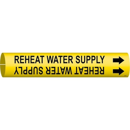 Brady Pipe Marker, Reheat Water Supply, Yellow, 4267-C 4267-C