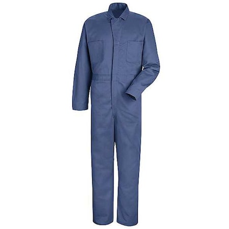 Vf Workwear CC14 Coverall, Cotton, 8.5 oz Fabric Weight, 33 1/2 in Inseam, Blue, 40 Long CC14PB LN 40
