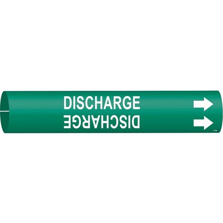 Brady Pipe Marker, Discharge, Green, 4 to 6 In 4175-D