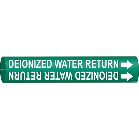 Brady Pipe Marker, Deionized Water Return, Green, 4172-B 4172-B