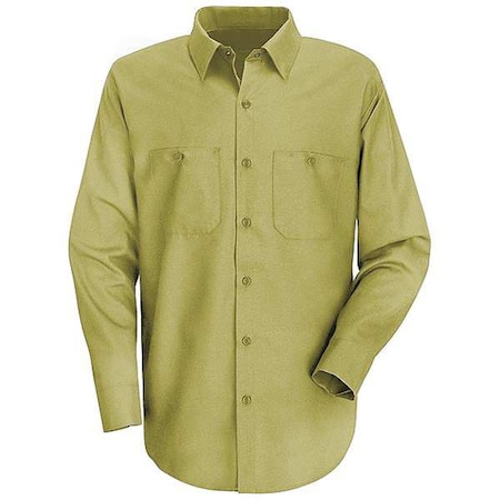Vf Workwear Men's Long Sleeve Work Shirt, Cotton/Polyester, Button, Yes Pocket(s), Khaki, 2XL SP14KK RG XXL