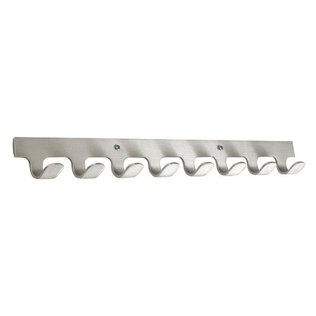 Glaro Coat Hook, 8 Hooks, 24 In W, Satin Aluminum 224SA