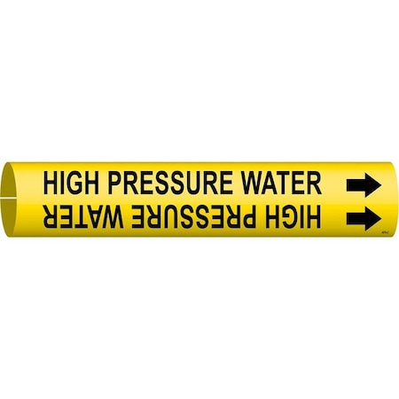 Brady Pipe Marker, High Pressure Water, Yellow, 4078-C 4078-C