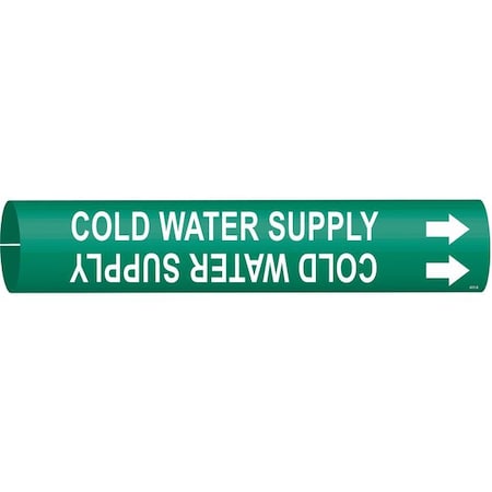Brady Pipe Mrkr, Cold Water Supply, 1-1/2to2-3/8 4031-B