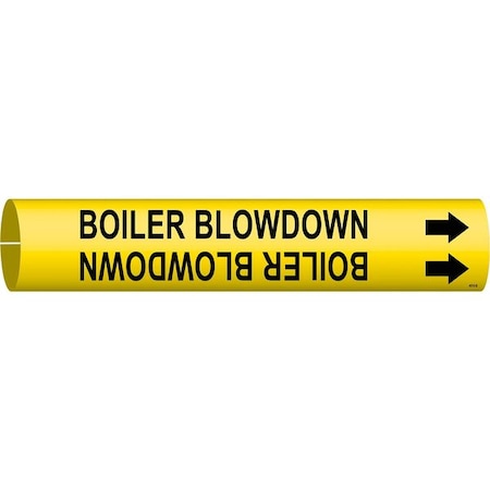 Brady Pipe Mrkr, Boiler Blow Down, 2-1/2 to3-7/8 4015-C