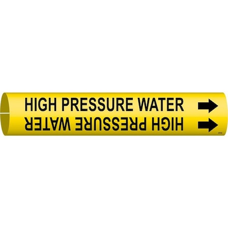 Brady Pipe Marker, High Pressure Water, Yellow, 4078-B 4078-B