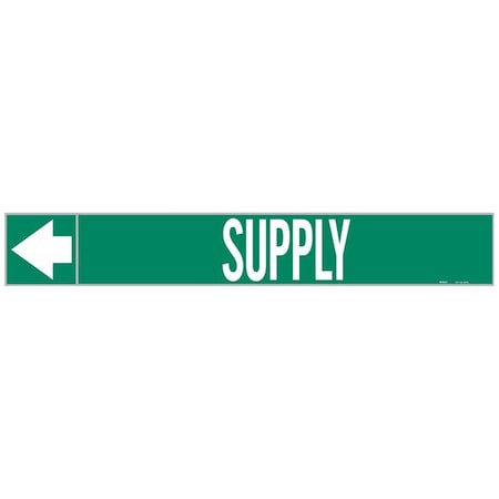 Brady Pipe Marker, Supply, 1 In.H, 20472 20472