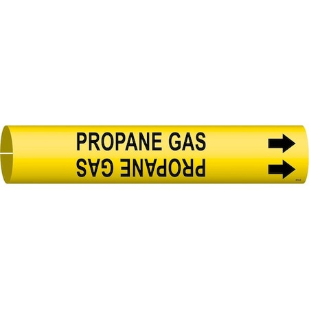 Brady Pipe Marker, Propane Gas, Yellow, 4 to 6 In 4114-D