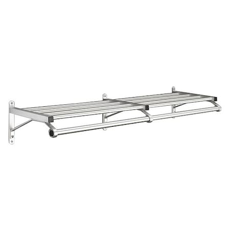 Glaro Coat Rack, 1 Shelf, 48 In W, Satin Aluminum 501-48SA