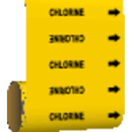Brady Pipe Marker, Chlorine, Yellow, 41530 41530