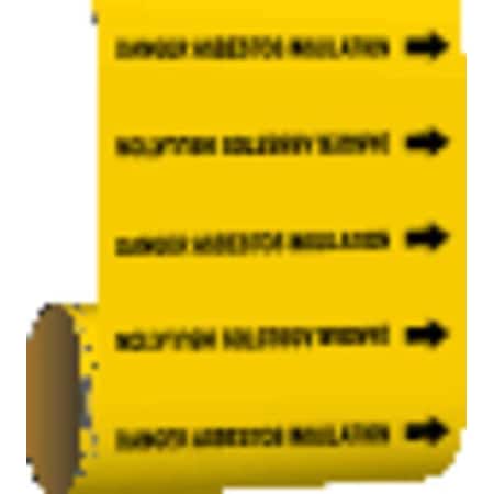 Brady Pipe Marker, Danger Asbestos Insulation, 15526 15526