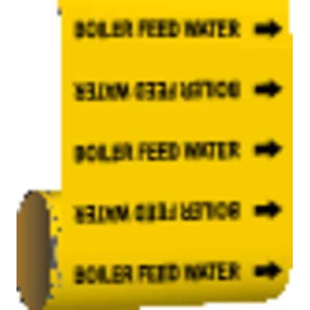 Brady Pipe Marker, Boiler Feed Water, Yel, 41537 41537