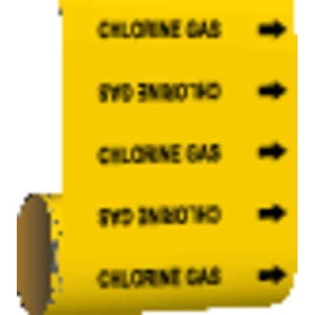 Brady Pipe Marker, Chlorine Gas, Yellow, 15520 15520