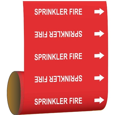 Brady Pipe Marker, Sprinkler Fire, Red, 15592 15592