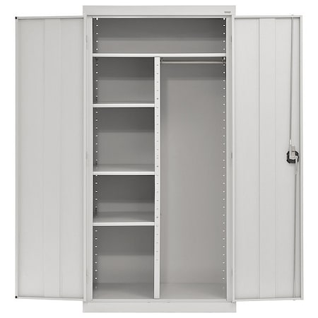 Sandusky Lee Combo Wardrobe Storage Cabinet, 72 in H, 46 in W, 24 in D, Recessed Pull, Keyed, Light Gray EACR462472-05