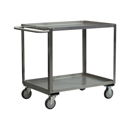 Jamco Corrosion-Resistant Utility Cart with Lipped Metal Shelves, Stainless Steel, 1,200 lb Load Capacity XB248N800