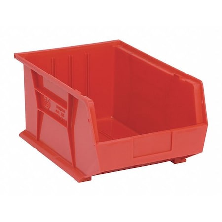 Quantum Storage Systems Hang & Stack Storage Bin, Polypropylene, Red, 8 in H, 11 in W, 16 in L QUS255RD