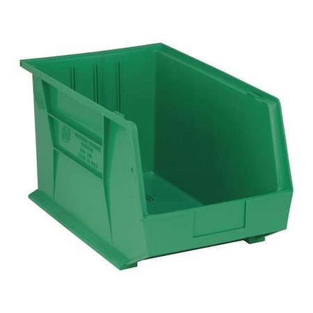 Quantum Storage Systems Hang & Stack Storage Bin, Polypropylene, Green, 10 in H, 11 in W, 18 in L QUS260GN