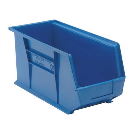 Quantum Storage Systems Hang & Stack Storage Bin, Polypropylene, Blue, 9 in H, 8 1/4 in W, 18 in L QUS265BL