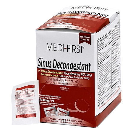Medi-First Sinus Decongestant, Tablet, PK250 80948