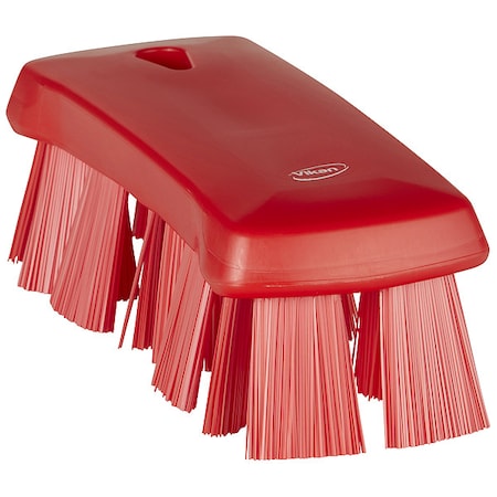 Remco 2 5/8 in W Scrub Brush, Stiff, 6 7/8 in L Handle, 6 7/8 in L Brush, Red, Polypropylene 38914