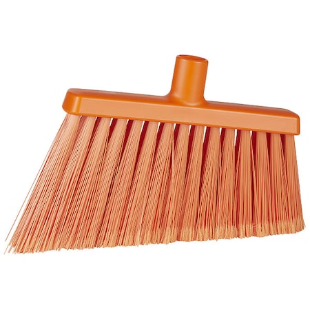 Remco 11 3/8 in Sweep Face Angle Broom, Soft, Synthetic, Orange 29167