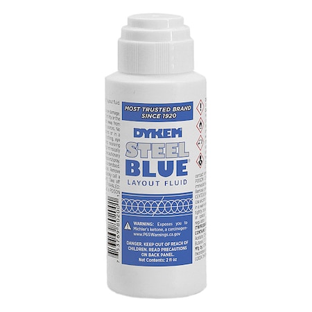 Dykem Layout Fluid, Steel Blue, 2 fl oz, Felt Applicator Bottle, Blue 80200