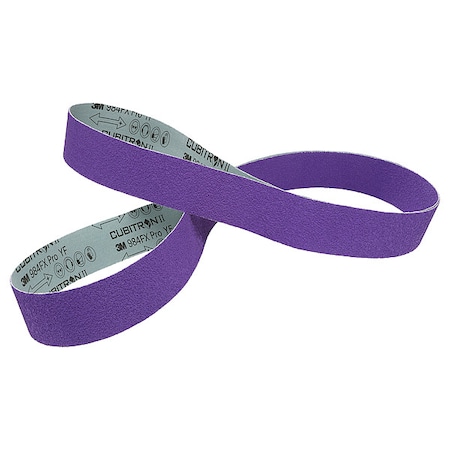 3M Cubitron Sanding Belt, Coated, Ceramic, 36 Grit, Coarse, 1184F, Purple 1184F