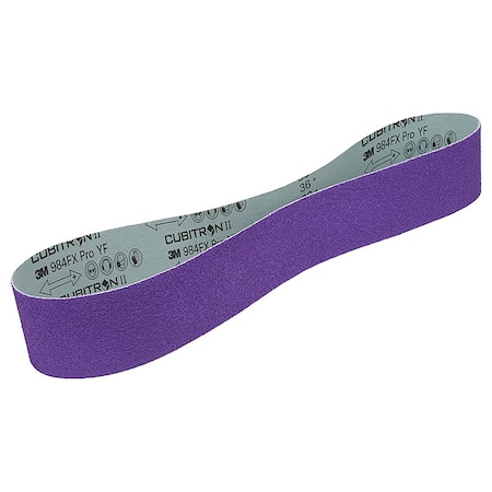 3M Cubitron Sanding Belt, Coated, Ceramic, 36 Grit, Coarse, 1184F, Purple 1184F