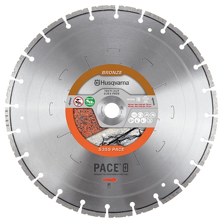 Husqvarna DiamondSawBlade, Diam:14", Arbor:1 TACTI-CUT S35S PACE 14