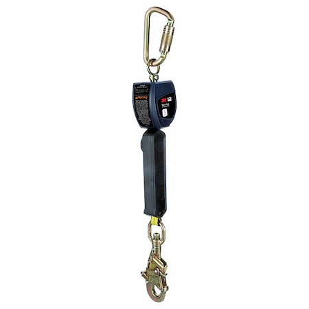 3M Dbi-Sala Nano-Lok Personal Self Retracting Lifeline, Carabiner, Steel, 1 Leg(s), 420 lb Weight Capacity 3100521