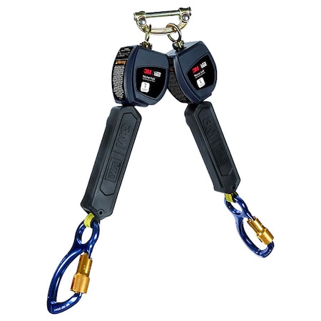 3M Dbi-Sala Nano-Lok Personal Twin-Leg Self Retracting Lifeline, Quick-Connect, Steel, 2 Leg(s) 3100546
