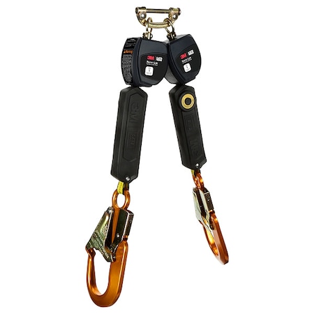 3M Dbi-Sala Nano-Lok Personal Twin-Leg Self Retracting Lifeline, Quick-Connect, Steel, 2 Leg(s) 3100548
