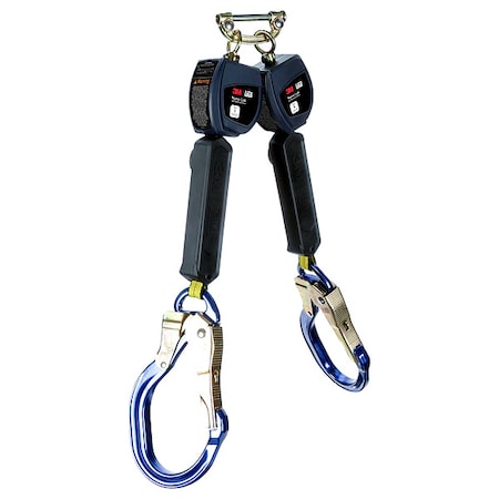 3M Dbi-Sala Nano-Lok Personal Twin-Leg Self Retracting Lifeline, Quick-Connect, Steel, 2 Leg(s) 3100553