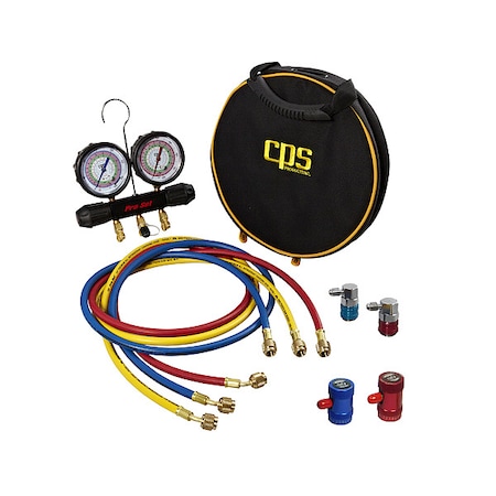 Pro-Set Manifold Gauge Set, 6 ft L, 3 1/8 in Gauge MTHFO134