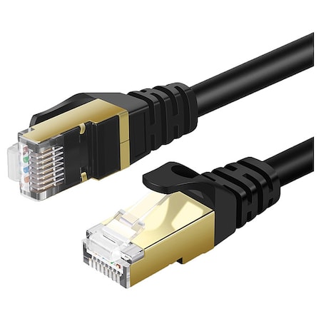 Triplett Patch Cable, Round, RJ45, Booted, 10 GBps CAT7-1BK