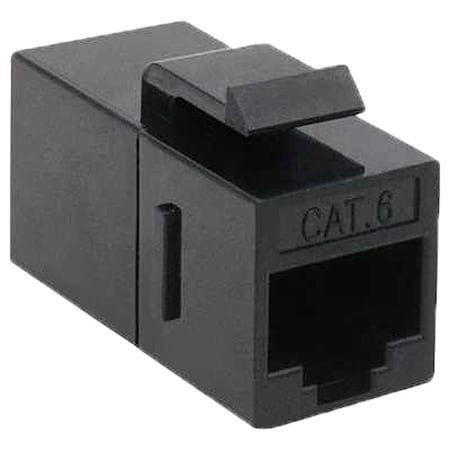 Triplett CAT6 Coupler, Black, Unshielded, 8 Contacts CAT6-CPL-BK
