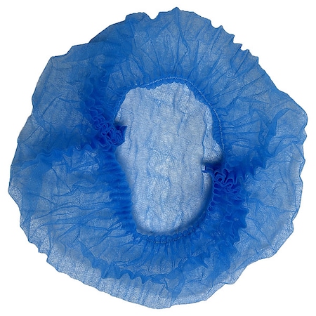 Condor Bouffant Cap, Polypropylene, 19 in Dia., Blue, 1000 PK 819RZ7