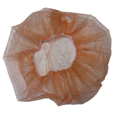 Condor Bouffant Cap, Polypropylene, 24 in Dia., Orange, 100 PK 819T02