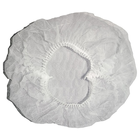 Condor Bouffant Cap, Polypropylene, 24 in Dia., White, 1000 PK 819T08